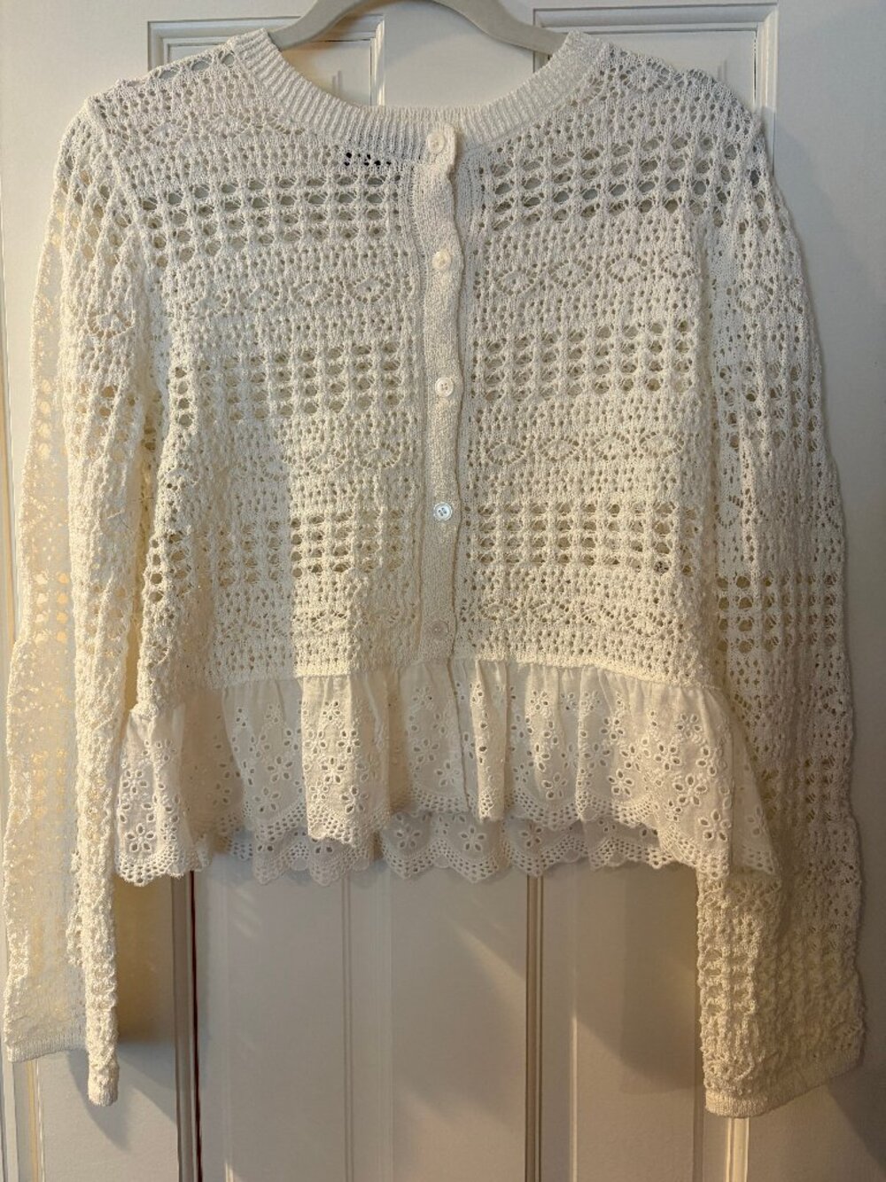 Love & Luxury Crochet and Lace Long-Sleeve Top